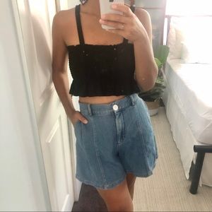 ZARA - high waisted denim shorts
